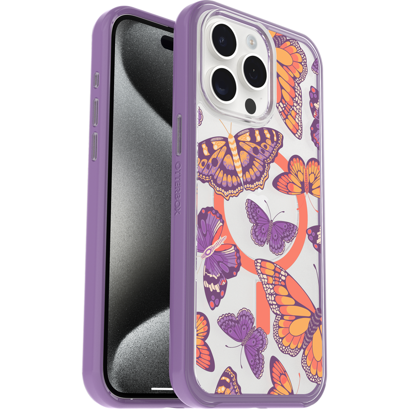 product image 1 - iPhone 15 Pro Max Skal Symmetry Series Clear för MagSafe Fluttering Flora