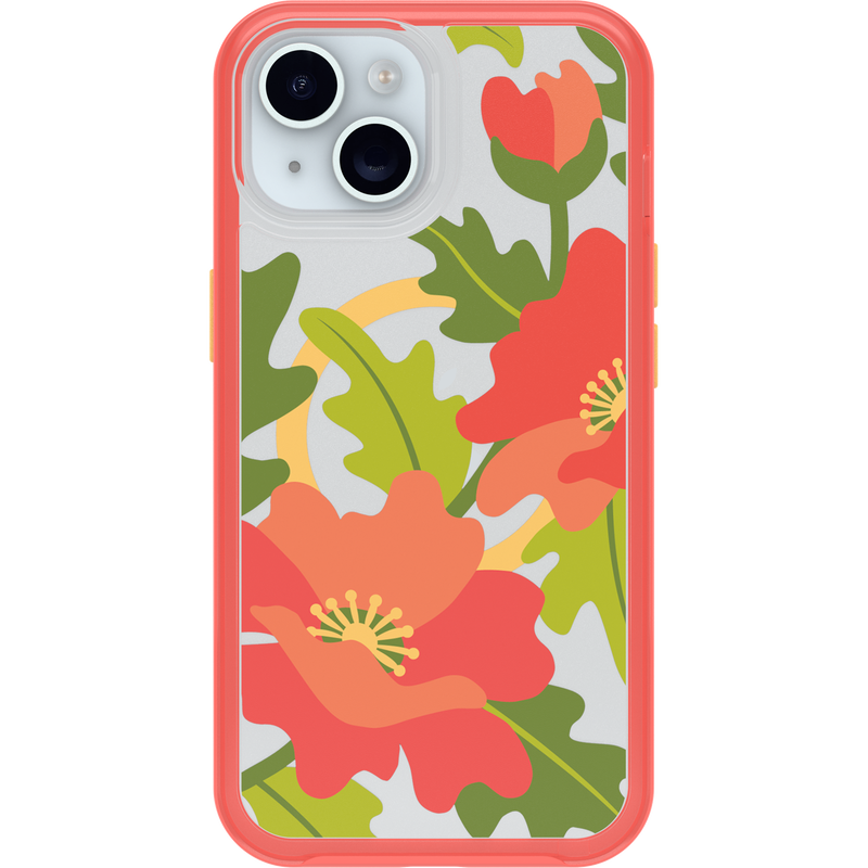 product image 2 - iPhone 16e och iPhone 15/14/13 Skal Symmetry Series Clear för MagSafe Fluttering Flora