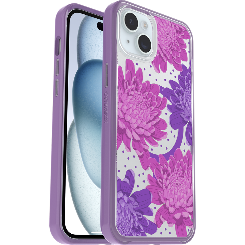 product image 1 - iPhone 14 Plus och iPhone 15 Plus Skal Symmetry Series Clear för MagSafe Fluttering Flora