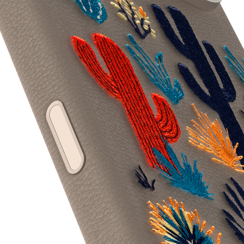 product image 3 - iPhone 17 Pro Max Skal Symmetry Series Cactus Leather Embroidery