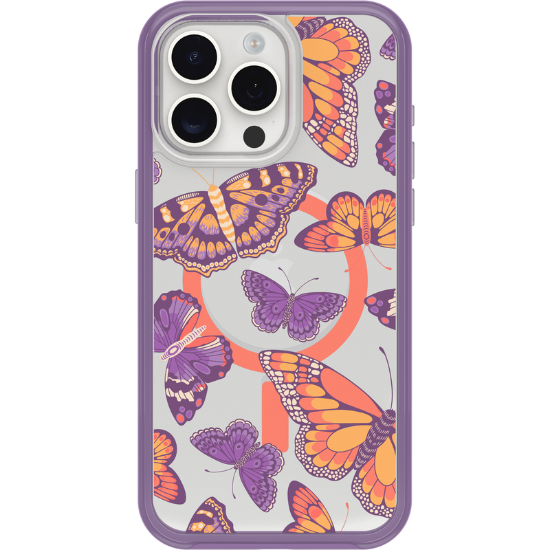 product image 2 - iPhone 15 Pro Max Skal Symmetry Series Clear för MagSafe Fluttering Flora