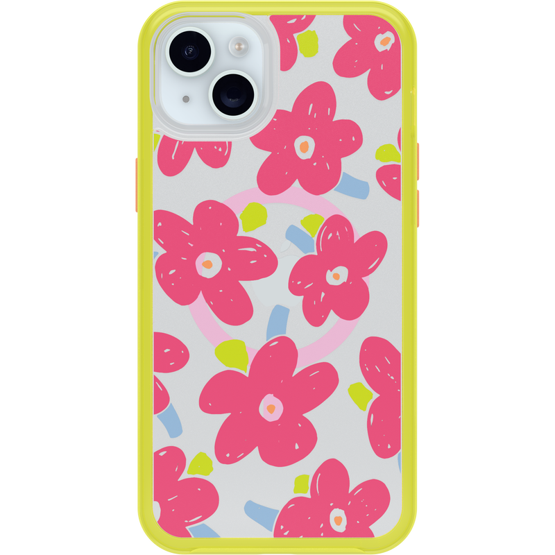 product image 2 - iPhone 14 Plus och iPhone 15 Plus Skal Symmetry Series Clear för MagSafe Fluttering Flora