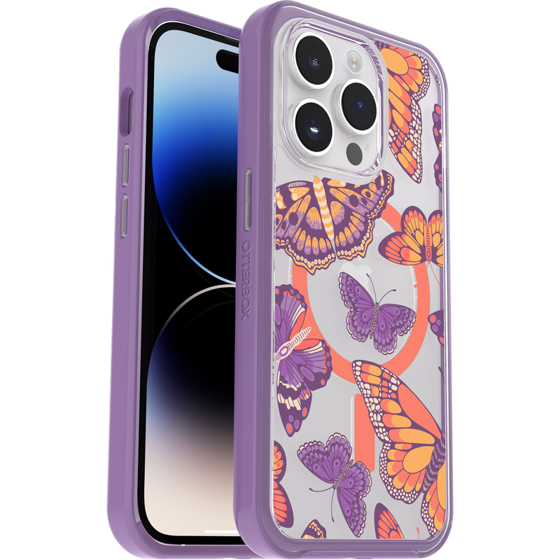 product image 1 - iPhone 14 Pro Skal Symmetry Series Clear för MagSafe Fluttering Flora