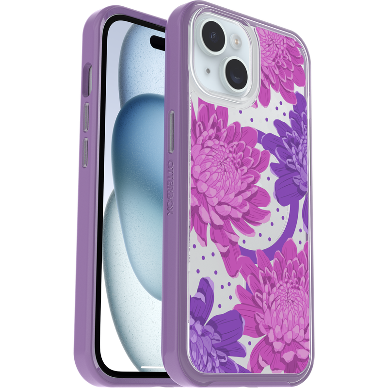 product image 1 - iPhone 16e och iPhone 15/14/13 Skal Symmetry Series Clear för MagSafe Fluttering Flora