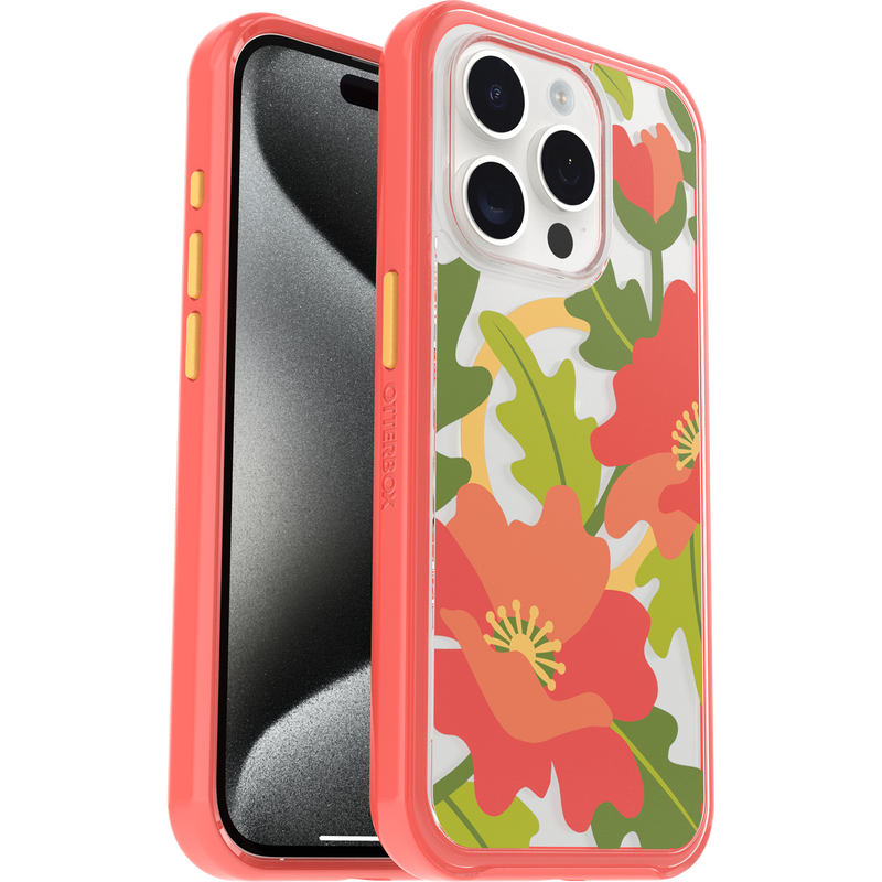 product image 1 - iPhone 15 Pro Skal Symmetry Series Clear för MagSafe Fluttering Flora