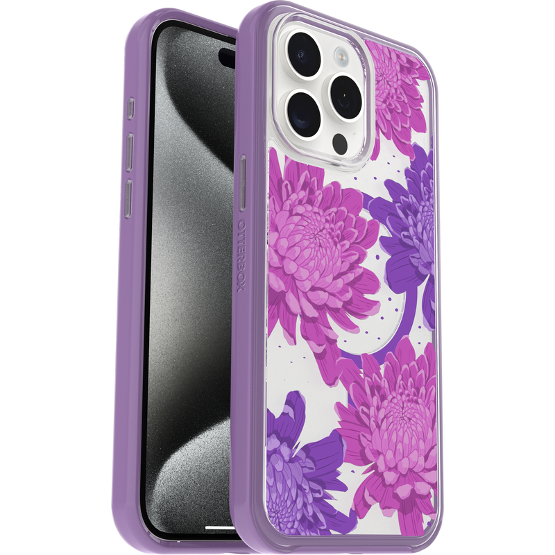 product image 1 - iPhone 15 Pro Max Skal Symmetry Series Clear för MagSafe Fluttering Flora