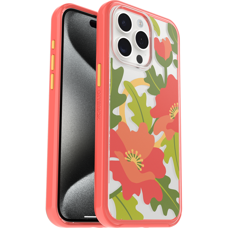 product image 1 - iPhone 15 Pro Max Skal Symmetry Series Clear för MagSafe Fluttering Flora